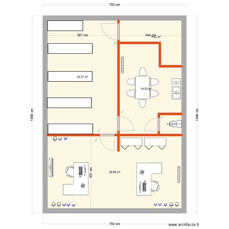 depot2. Plan de 5 pièces et 75 m2