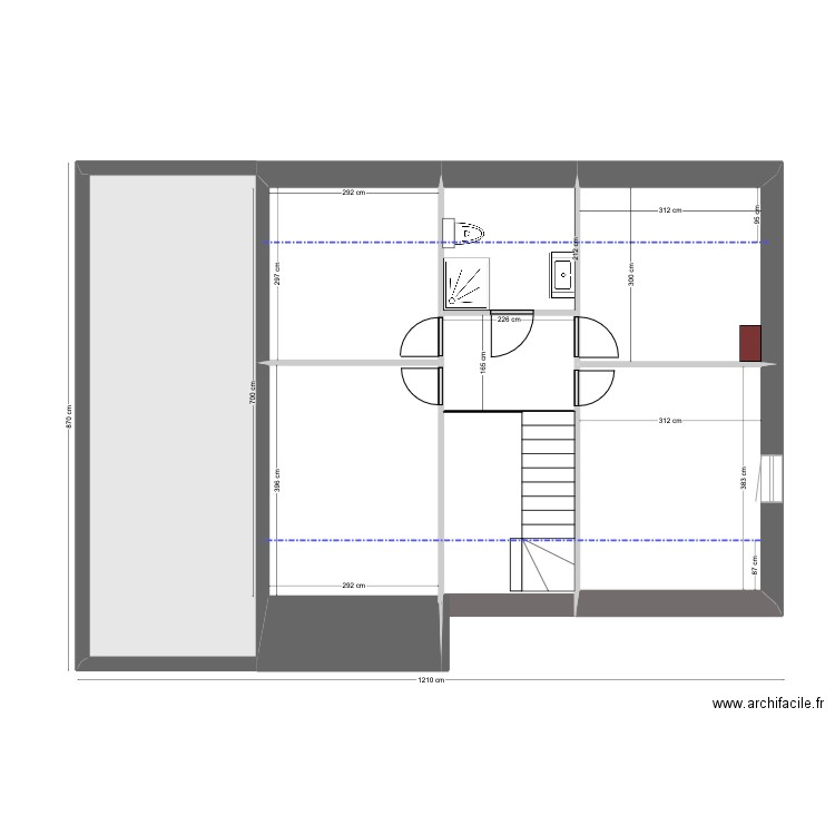 Grèbes 27 - Et1 - D+SdE. Plan de 7 pièces et 74 m2