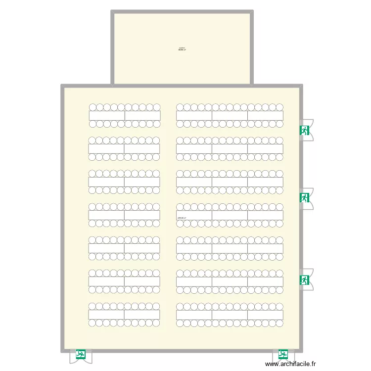 plan eces 350 places horizontal. Plan de 2  et 508 m²