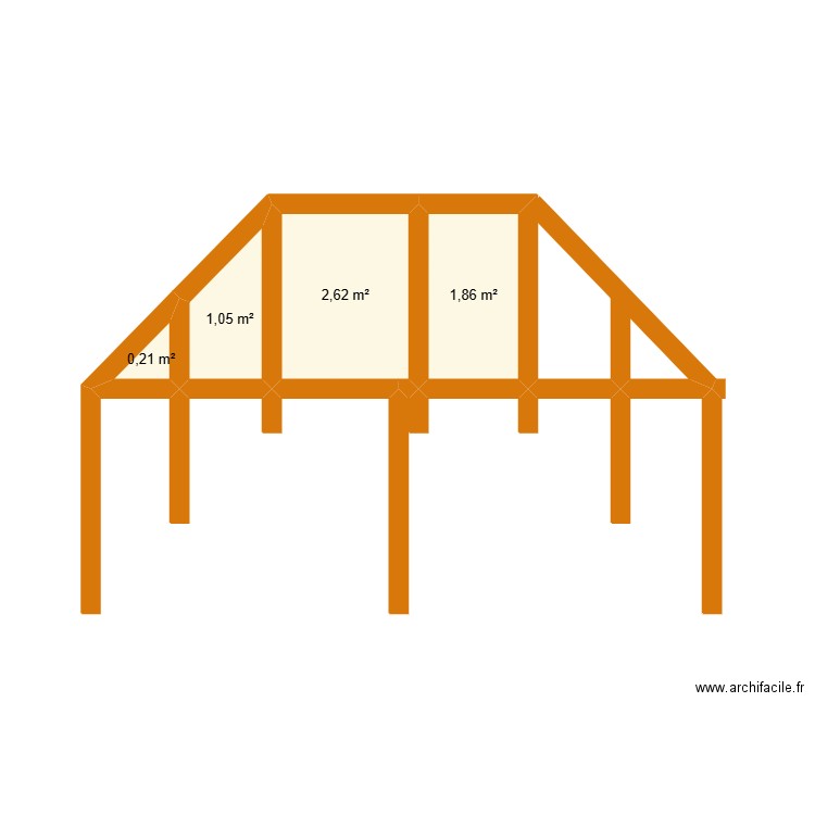 carbet '. Plan de 4 pièces et 6 m2