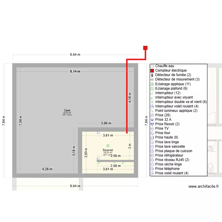Maison 4 CDV. Plan de 