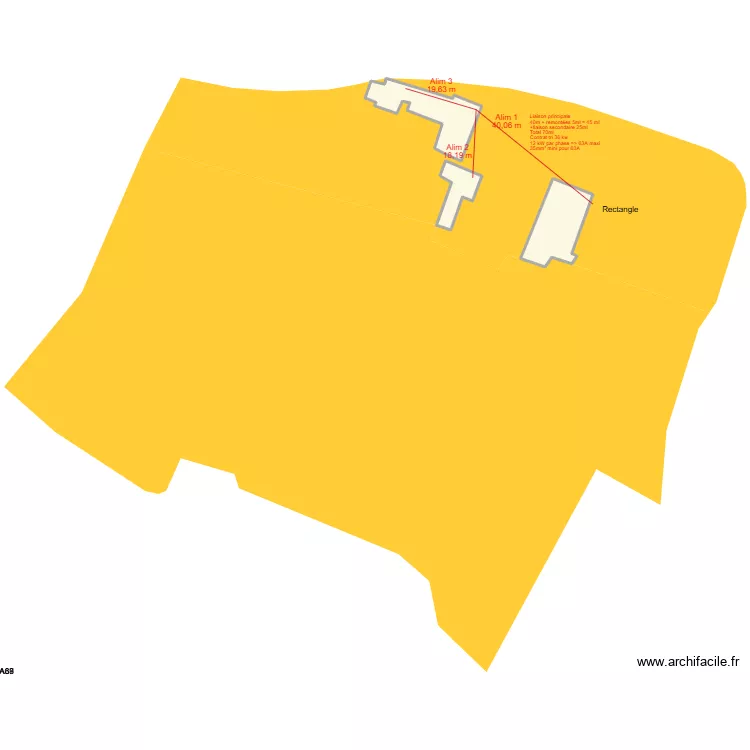 Les Chevanys - Baudri&egrave;res. Plan de 3  et 605 m²