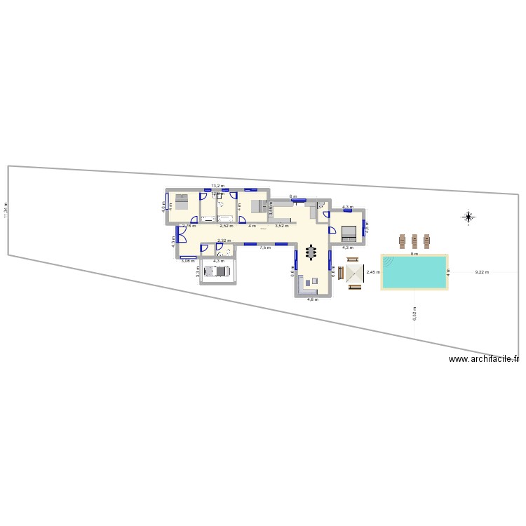 austhoum. Plan de 1 pièce et 175 m2