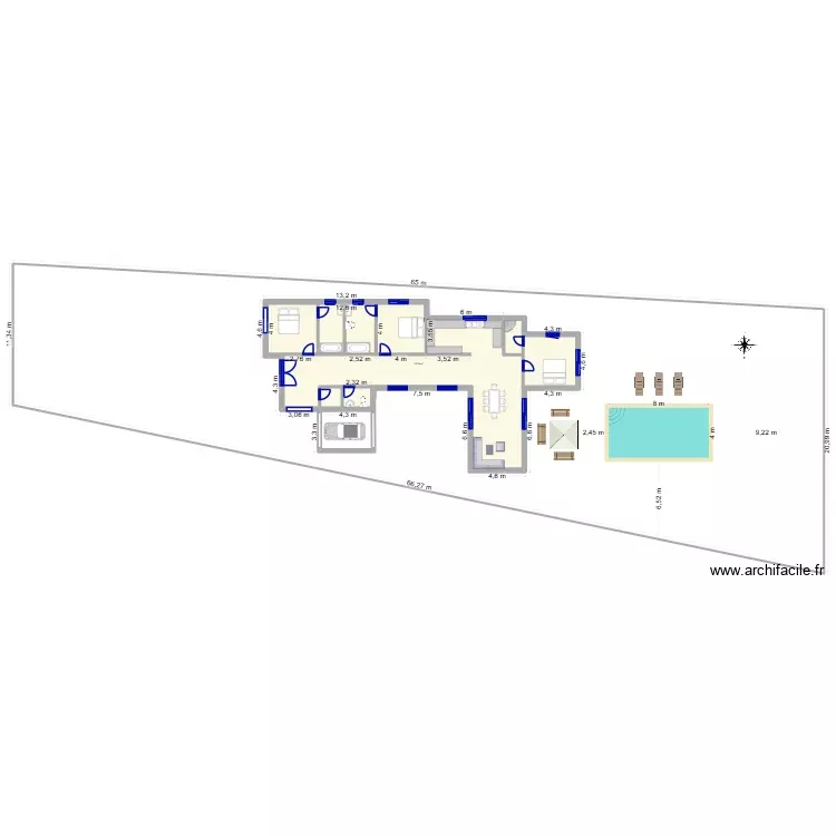 austhoum. Plan de 1 Pièce et 175 m²