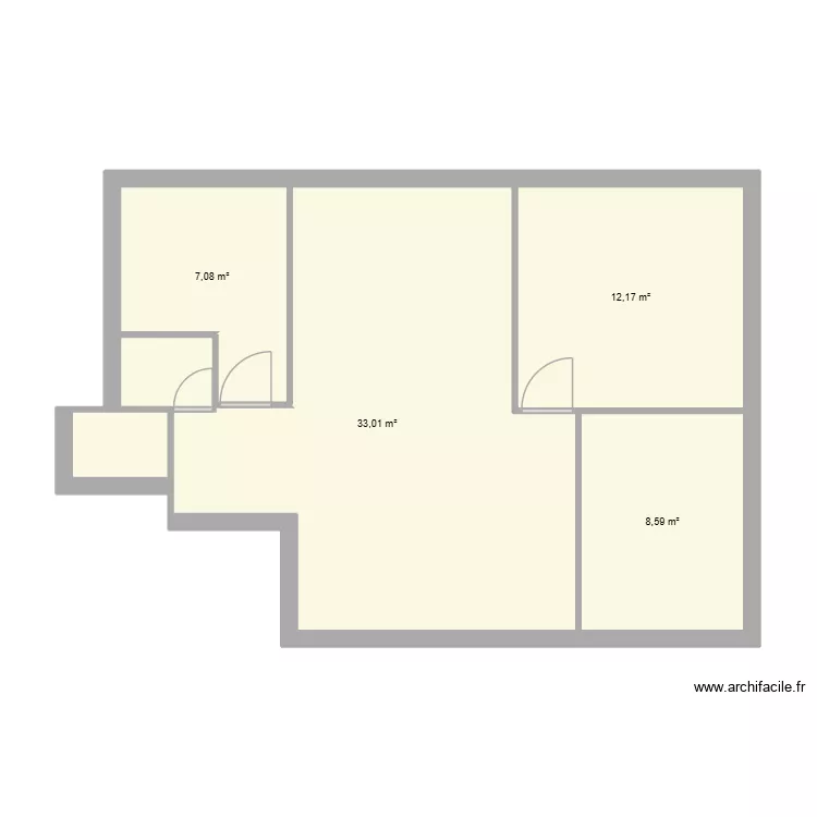 r des dames. Plan de 4 Pièces et 61 m² r des dames. Plan de 4 Pièces et 61 m²