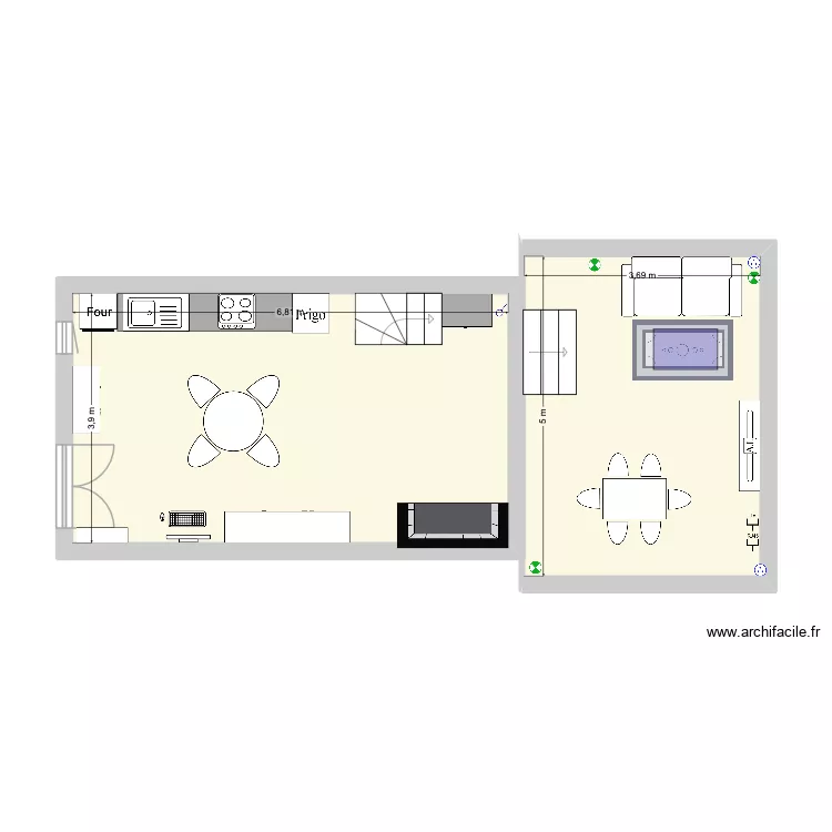 Plan. Plan de 2  et 45 m²
