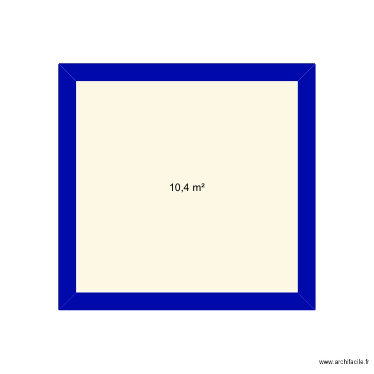 chambre P. Plan de 1 pièce et 10 m2