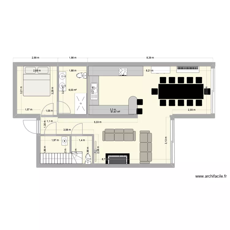 Christian 2. Plan de 2 Pièces et 68 m² Christian 2. Plan de 2 Pièces et 68 m²