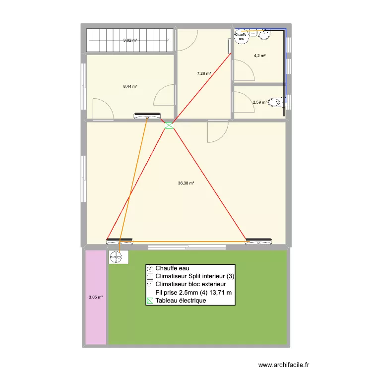 Pierre Nugues (Sanitaire - clim). Plan de 