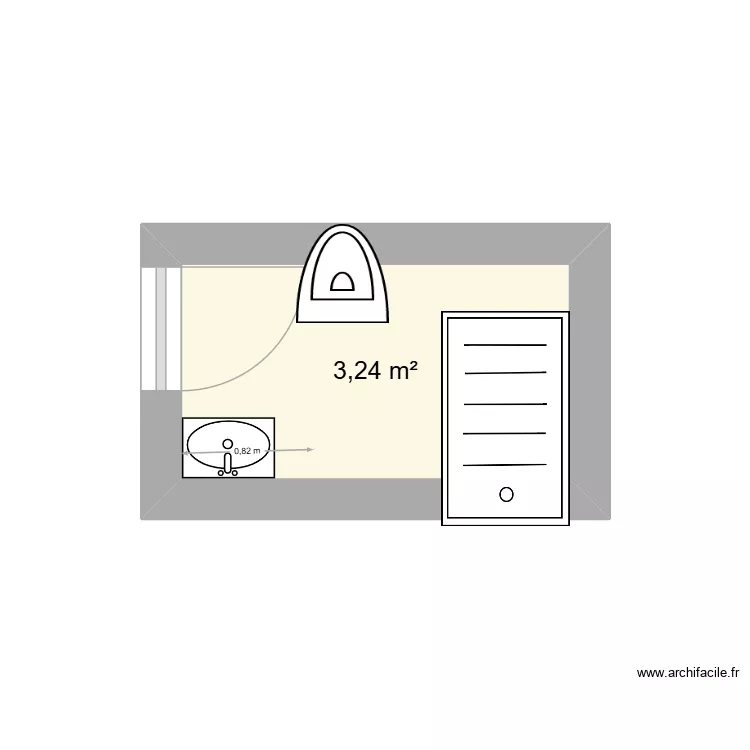 vhvvv. Plan de 1  et 3 m²