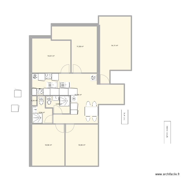 plan5. Plan de 9 pièces et 85 m2