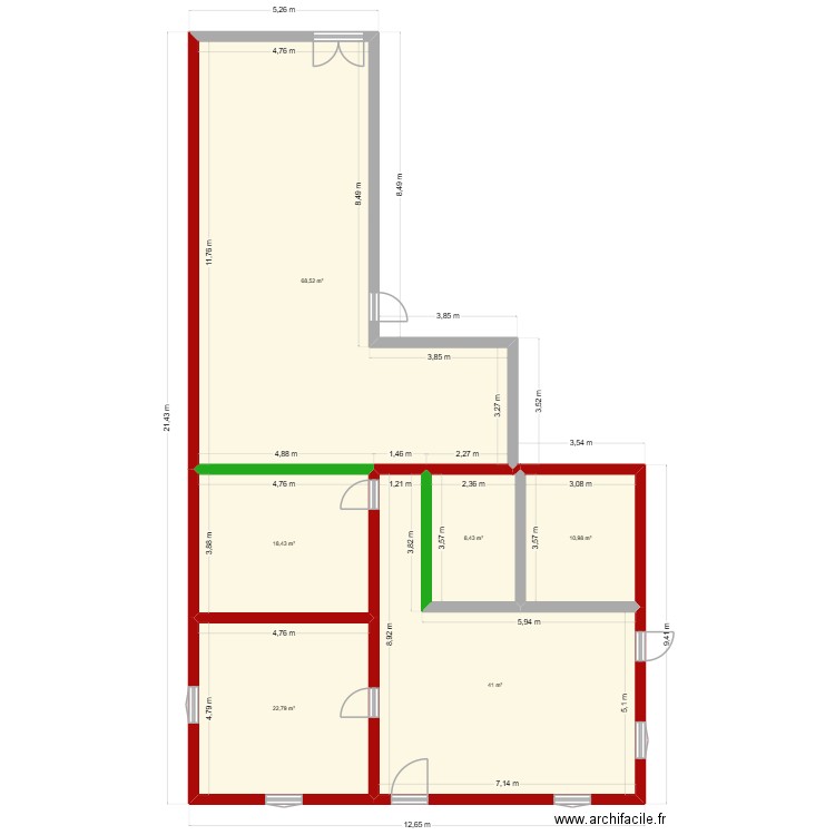 Projet Montcempey. Plan de 4 pièces et 173 m2