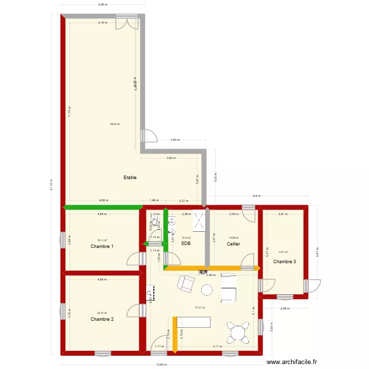 Projet Montcempey. Plan de 