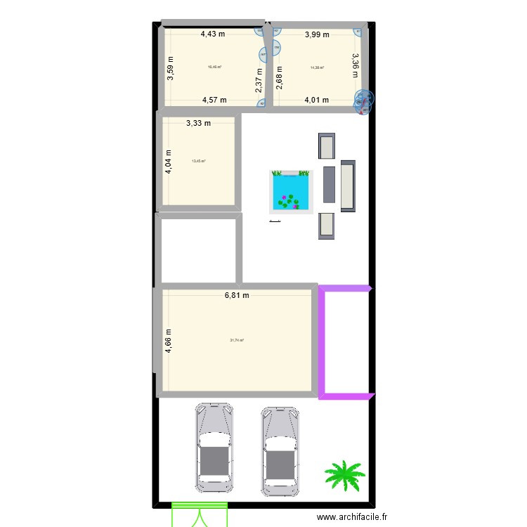 kebili 1. Plan de 5 pièces et 76 m2