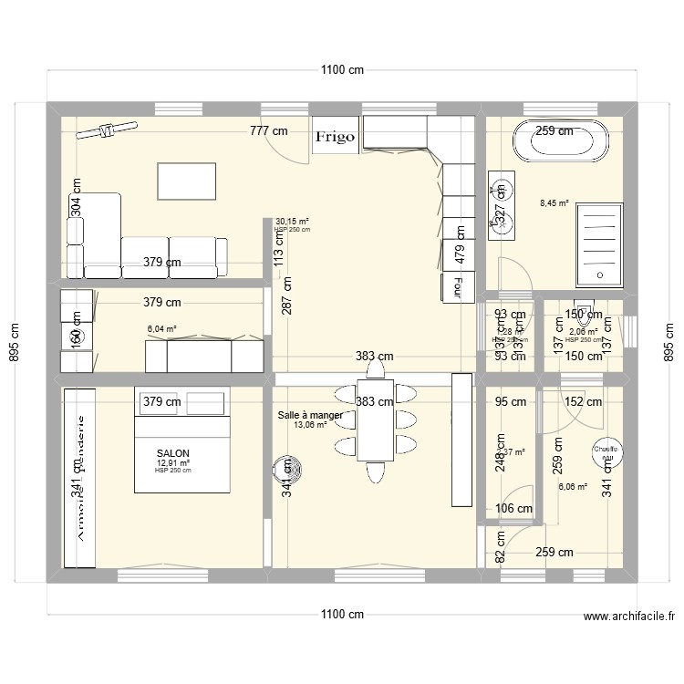MAISON 2. Plan de 9 pièces et 82 m2