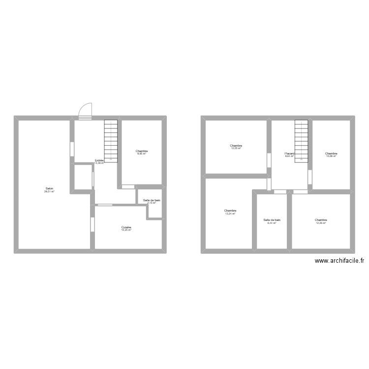 MENDY. Plan de 11 pièces et 129 m2