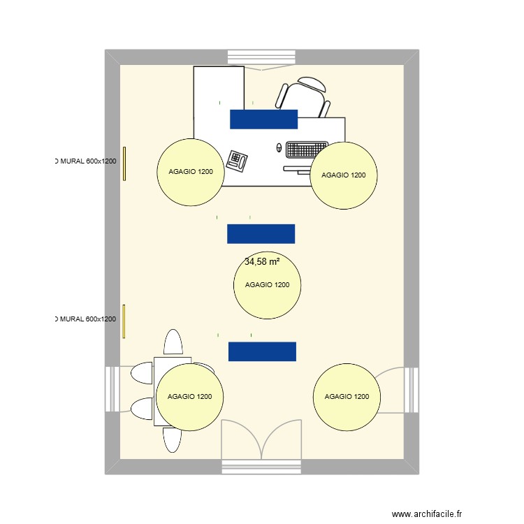 CORMEILLES DGS V. Plan de 1 pièce et 35 m2