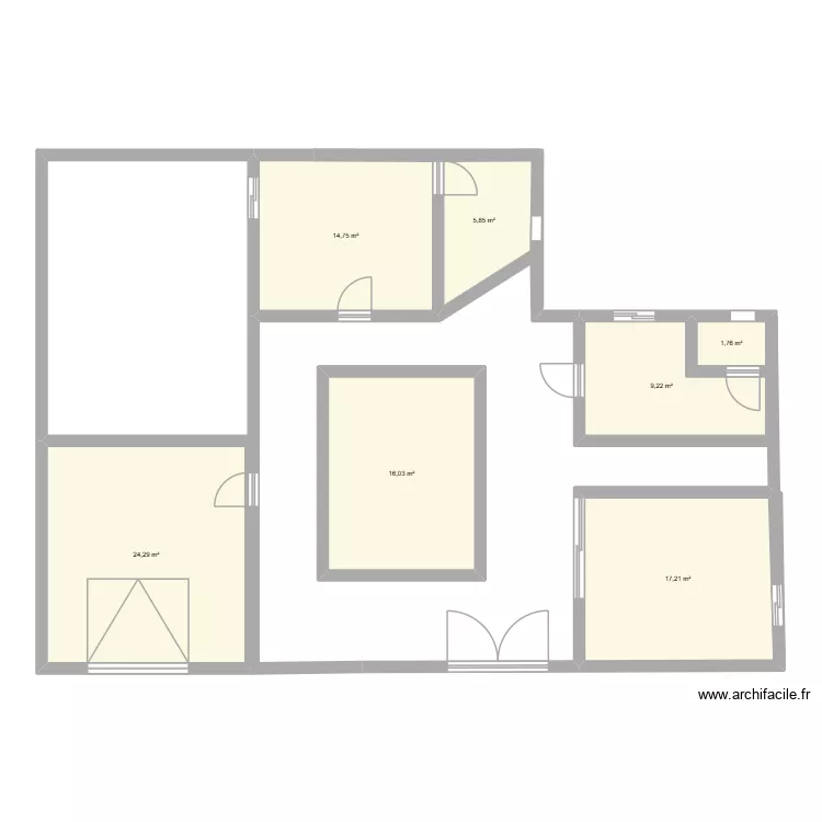 first one. Plan de 7 Pièces et 89 m²