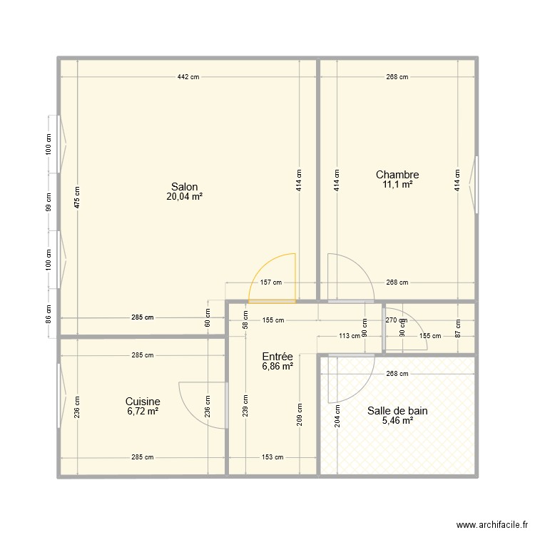LAGANNE. Plan de 5 pièces et 50 m2