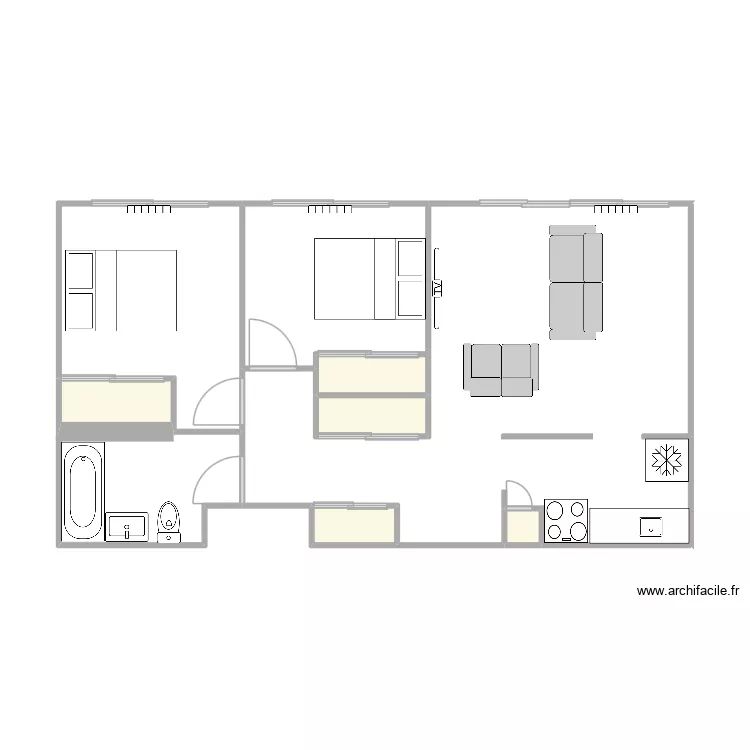 Appart Ottawa. Plan de 8  et 52 m²
