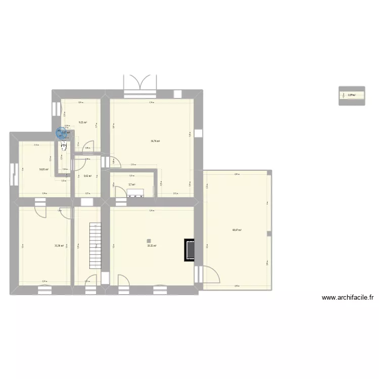 Bourru Futur. Plan de 10 Pièces et 176 m²