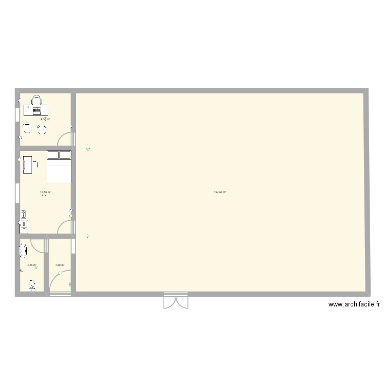 kesina. Plan de 5 pièces et 227 m2
