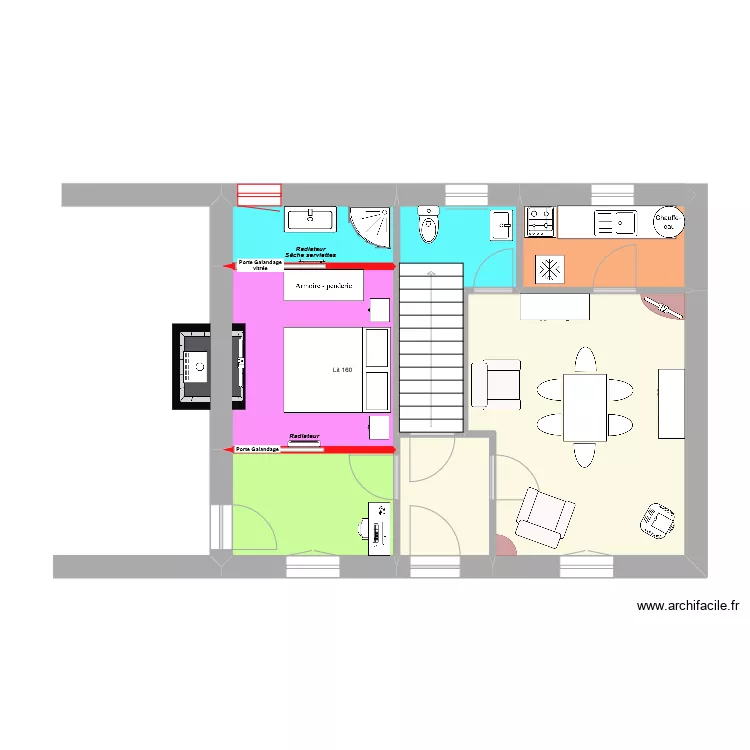 chambre rdc les bougets v2. Plan de 