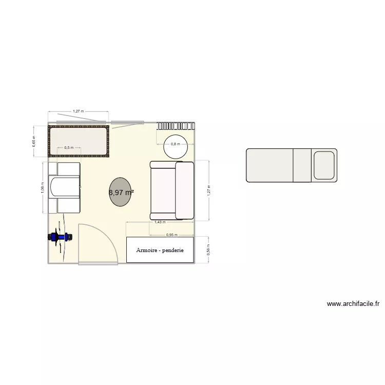 Chambre de bebe. Plan de 1 et 9 m² Chambre de bebe. Plan de 1 et 9 m²