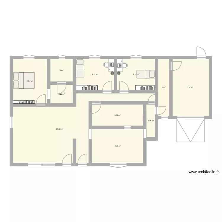 maison bioclimatique 3. Plan de 11 Pièces et 120 m²