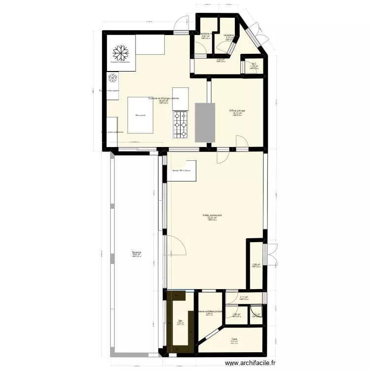 Restaurant AE. Plan de 