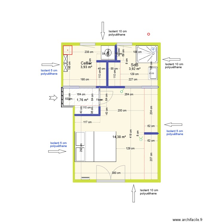 Chambre v7 02 Jan 2024. Plan de 4 pièces et 24 m2