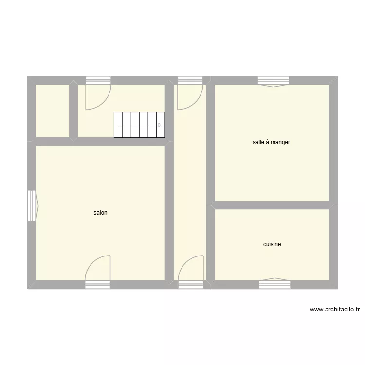 LEVILLAIN rdc &eacute;tat initial. Plan de 6  et 52 m²