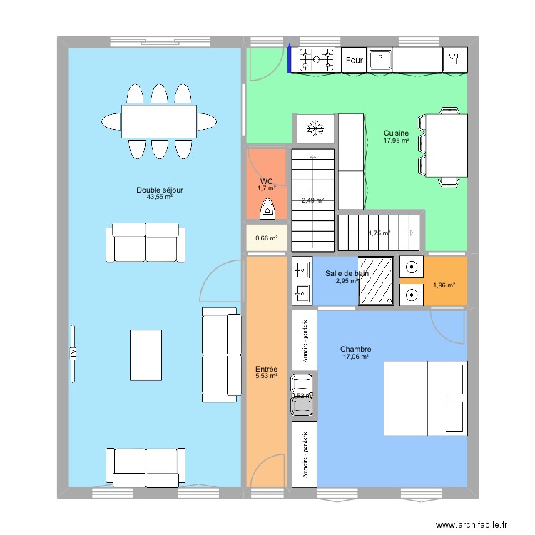 CDS - PRO - RDC Arno. Plan de 11 pièces et 96 m2