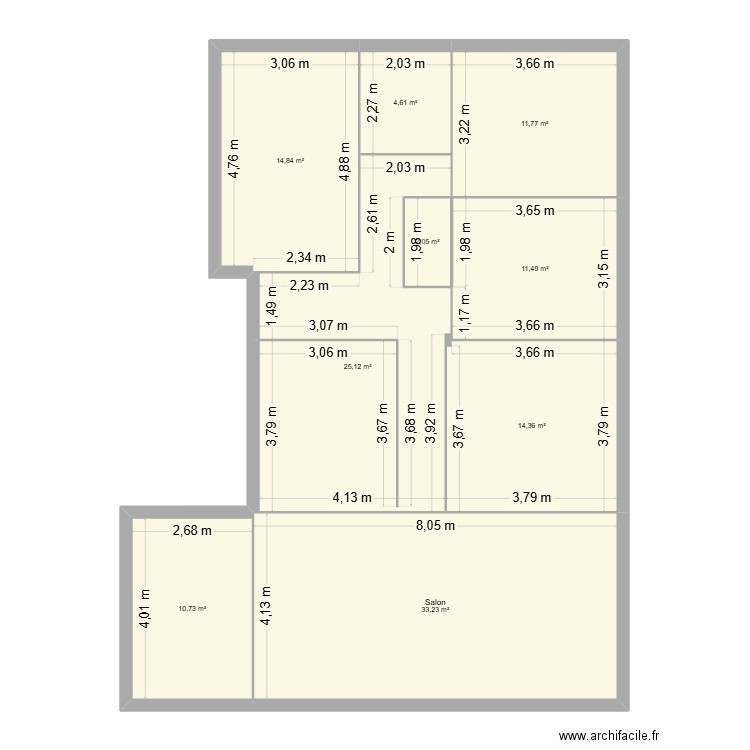 maison st ouen. Plan de 9 pièces et 128 m2