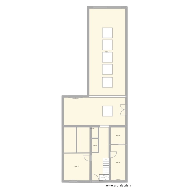 JEAN JAURES AGRANDISSEMENT 1. Plan de 6 pièces et 142 m2
