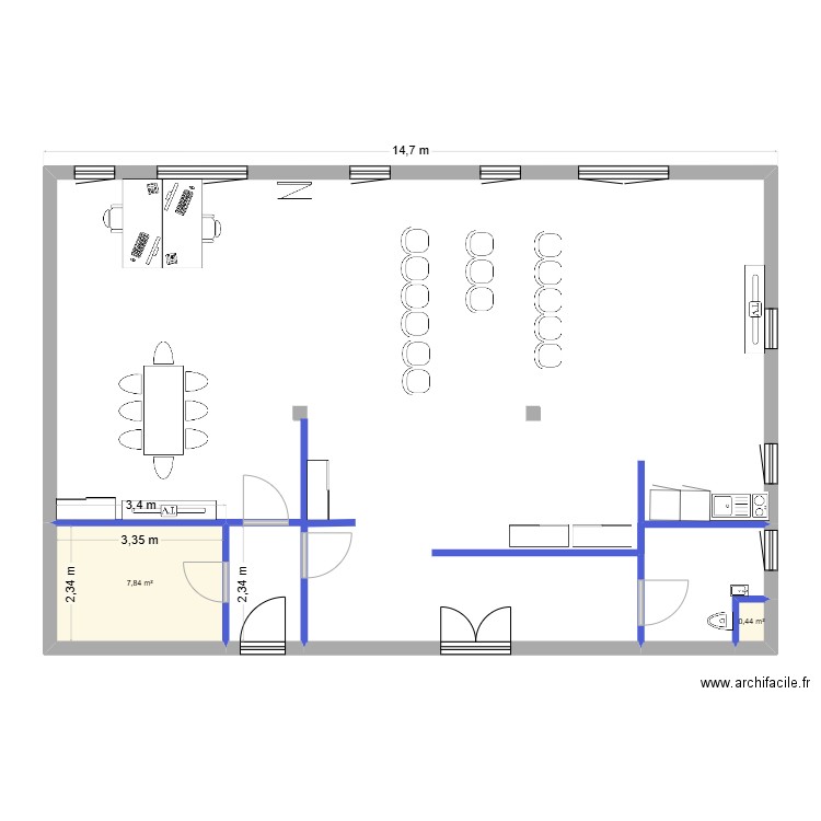 FB PLATEAU POLE SANTE. Plan de 2 pièces et 8 m2