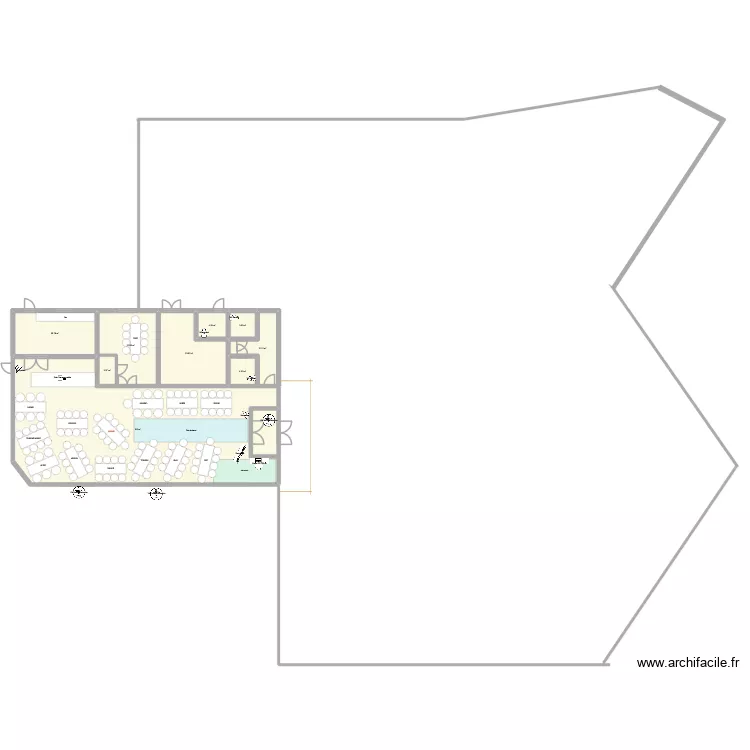 salle de f v2. Plan de 9  et 255 m²