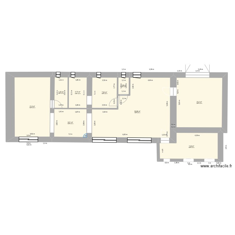 Aubouille Réno. Plan de 9 pièces et 125 m2