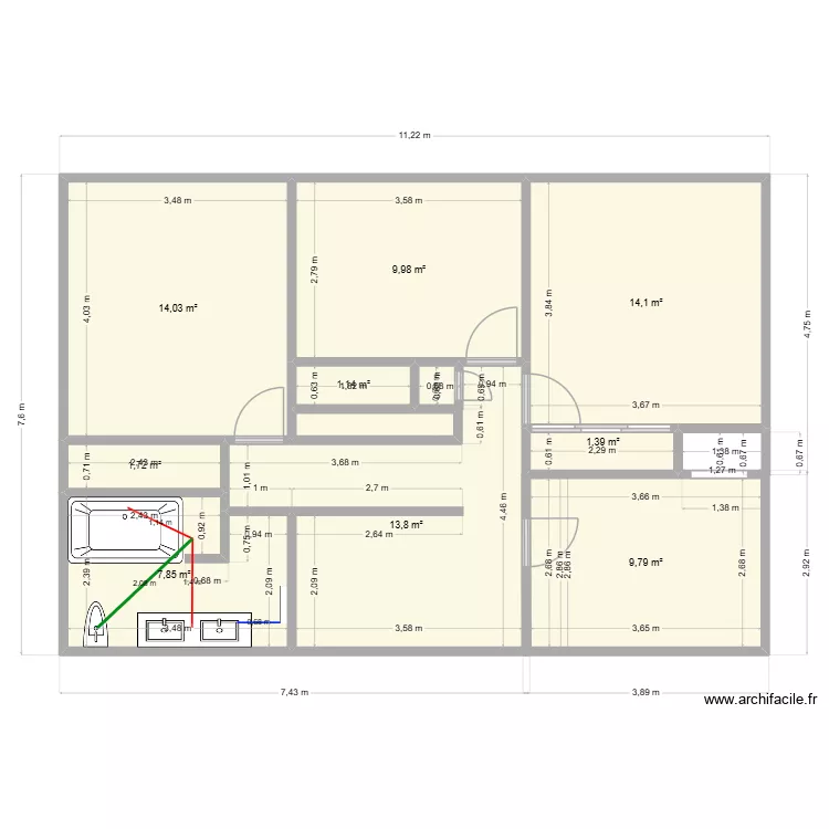 Etageplan1. Plan de 10 et 75 m² Etageplan1. Plan de 10 et 75 m²