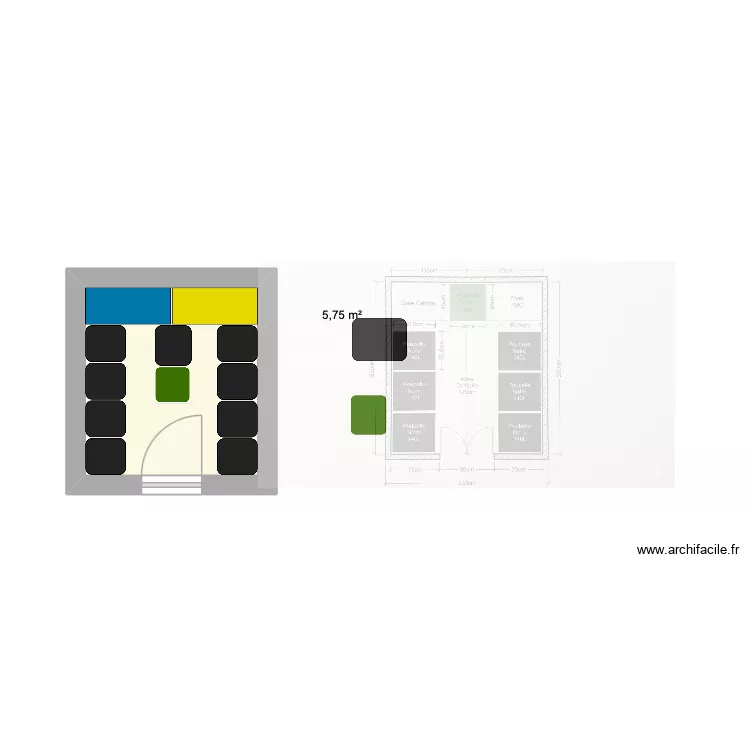 Boslaan 2. Plan de 1 pièce et 6 m²