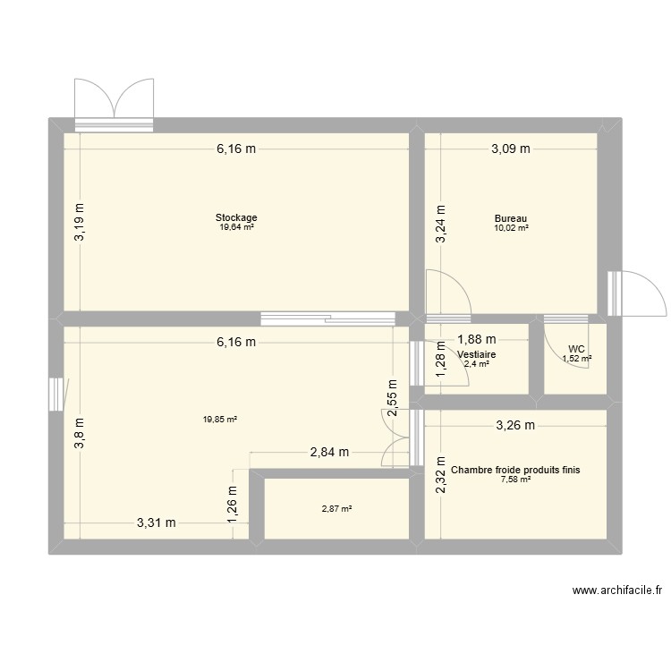 essai 2. Plan de 7 pièces et 64 m2