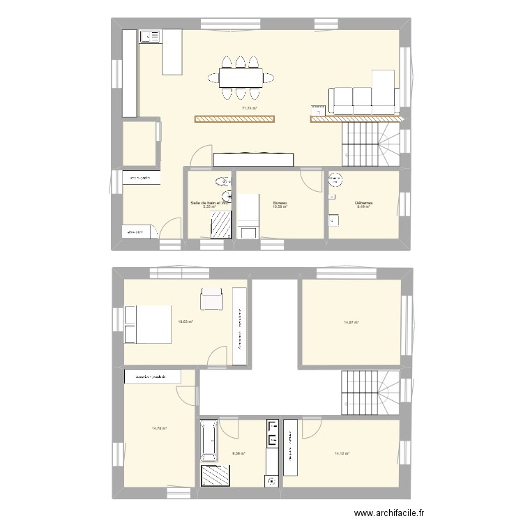 ChampGiroud16.05. Plan de 9 pièces et 168 m2