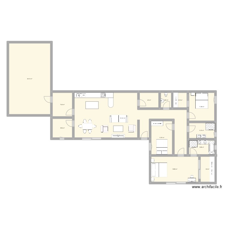 Maison Ozdemir/Chohra L. Plan de 13 pièces et 190 m2