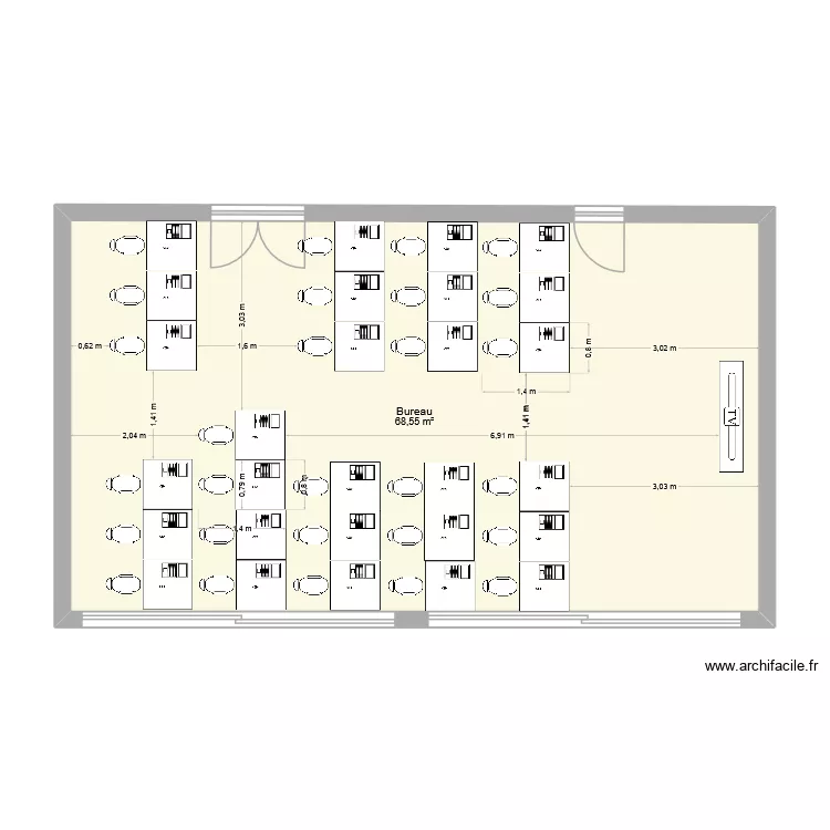version 26 tables 80. Plan de 1  et 69 m²