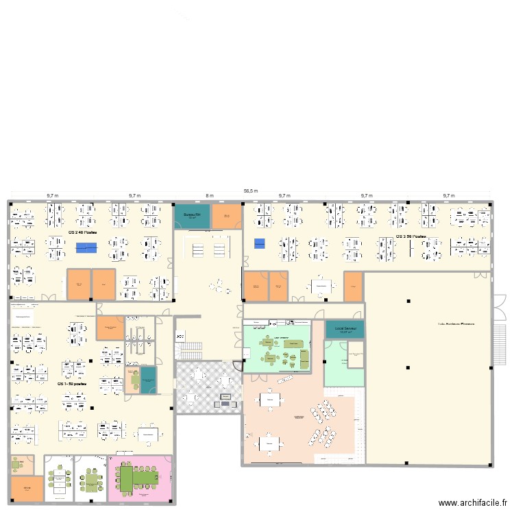 07/25 Plan R+1 V9. Plan de 24 pièces et 2012 m2