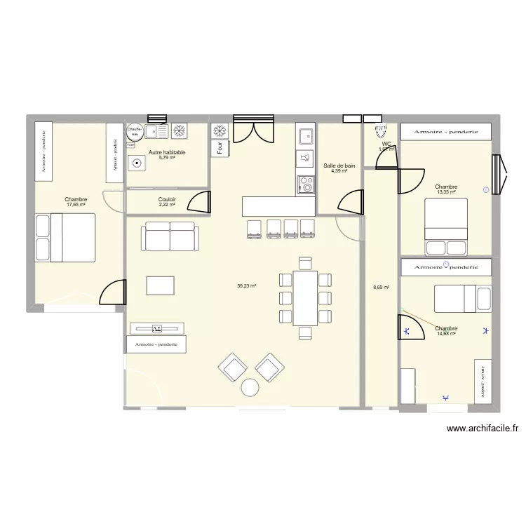 plan4. Plan de 9 Pièces et 128 m² plan4. Plan de 9 Pièces et 128 m²
