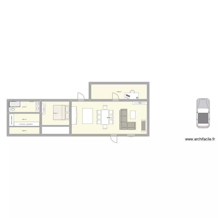 MAISON. Plan de 6 Pièces et 75 m² MAISON. Plan de 6 Pièces et 75 m²