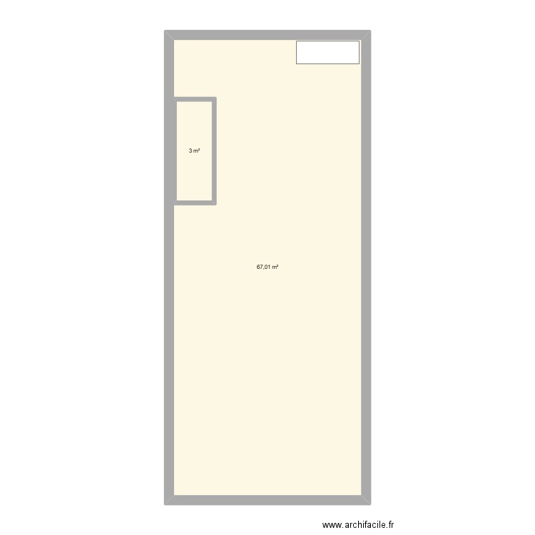 pippo. Plan de 2 pièces et 74 m2