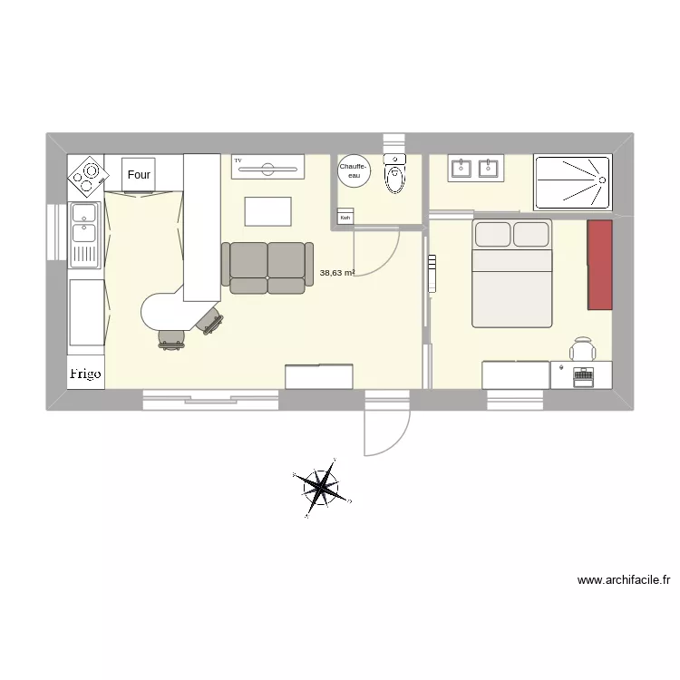 atelier2. Plan de 1 Pièce et 39 m² atelier2. Plan de 1 Pièce et 39 m²
