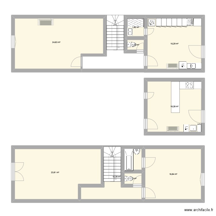 maison3. Plan de 9 pièces et 112 m2